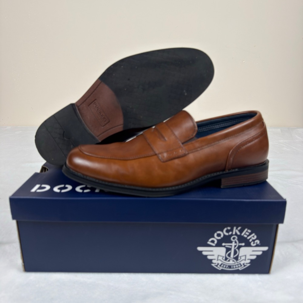 Dockers Men's Emerson Penn Business‎ Casual Penny Loafers Cognac Brown Size 10 W